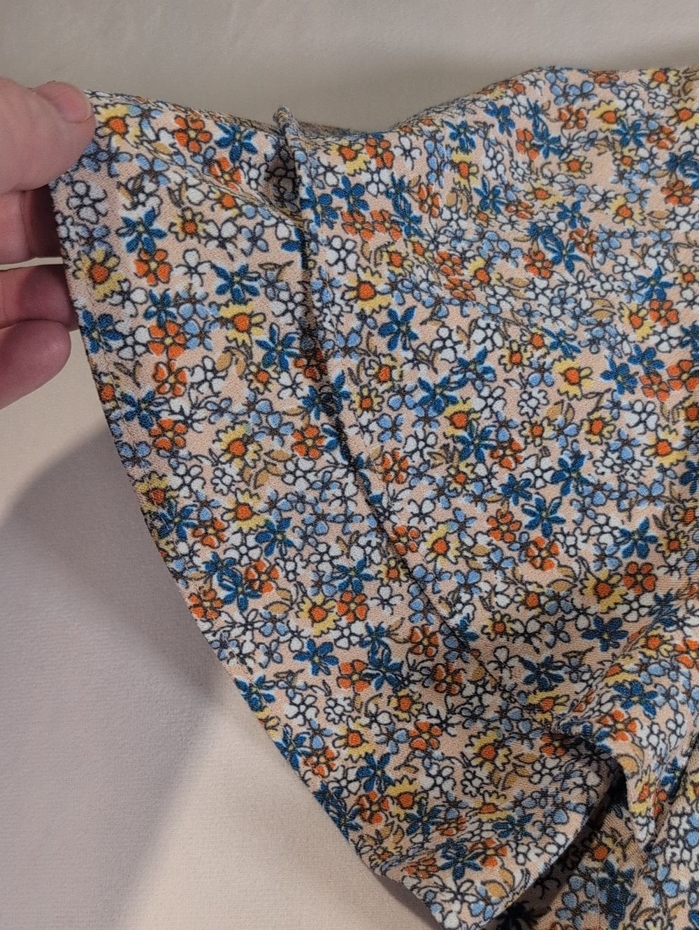 Adrianna Papell Blue & Orange Dainty Floral Print Blouse Size 1X - Picture 5 of 9